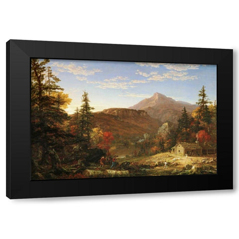 The Hunters Return Black Modern Wood Framed Art Print by Cole, Thomas