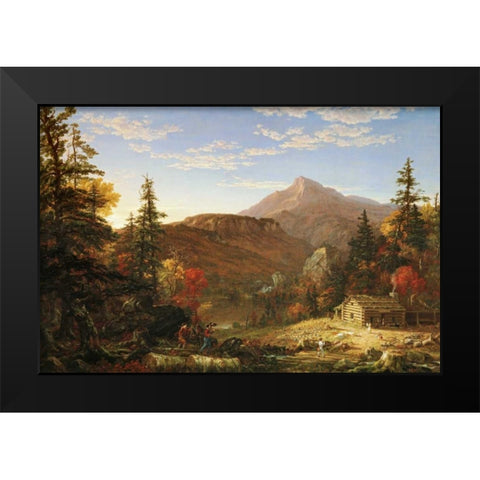 The Hunters Return Black Modern Wood Framed Art Print by Cole, Thomas