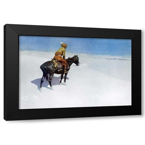 The Scout: Friends or Enemies? Black Modern Wood Framed Art Print with Double Matting by Remington, Frederic