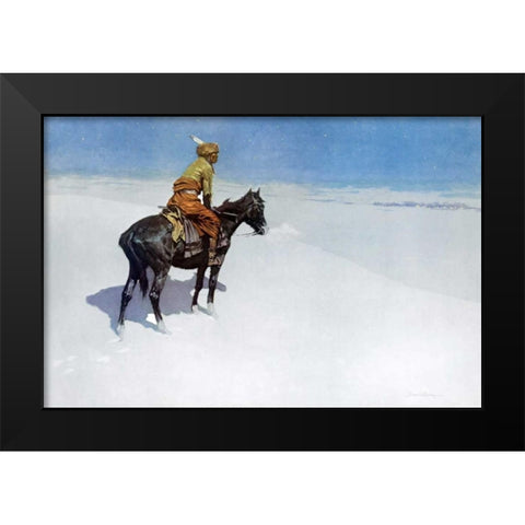 The Scout: Friends or Enemies? Black Modern Wood Framed Art Print by Remington, Frederic
