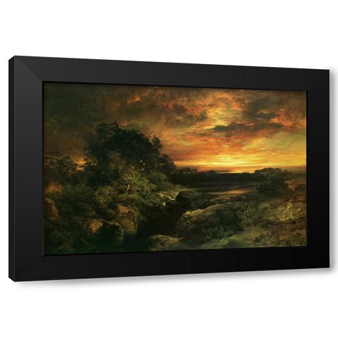 Arizona Sunset Near The Grand Canyon Black Modern Wood Framed Art Print by Moran, Thomas