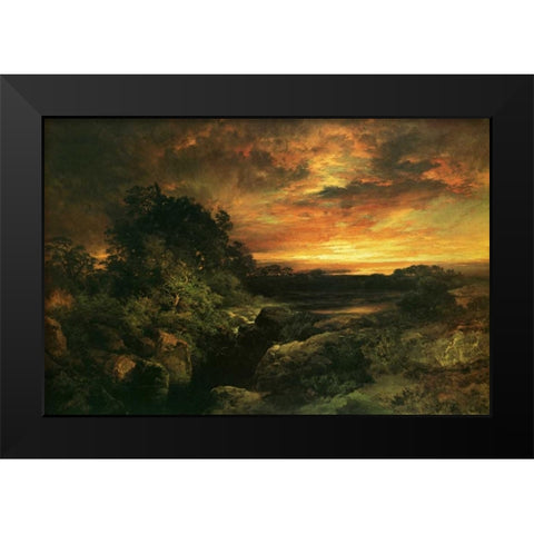 Arizona Sunset Near The Grand Canyon Black Modern Wood Framed Art Print by Moran, Thomas