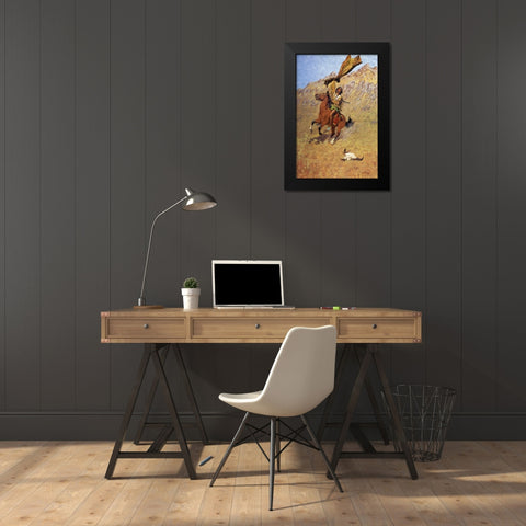 If Skulls Could Speak Black Modern Wood Framed Art Print by Remington, Frederic