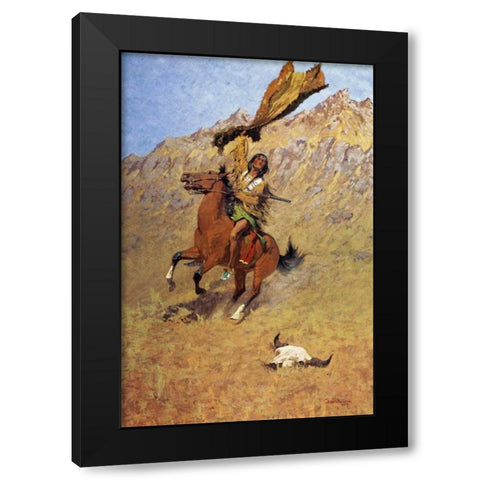 If Skulls Could Speak Black Modern Wood Framed Art Print by Remington, Frederic