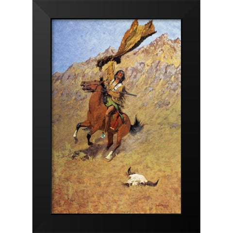 If Skulls Could Speak Black Modern Wood Framed Art Print by Remington, Frederic