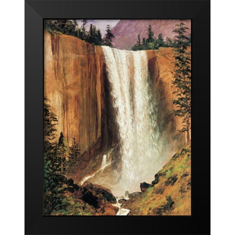 Yosemite Falls Black Modern Wood Framed Art Print by Bierstadt, Albert
