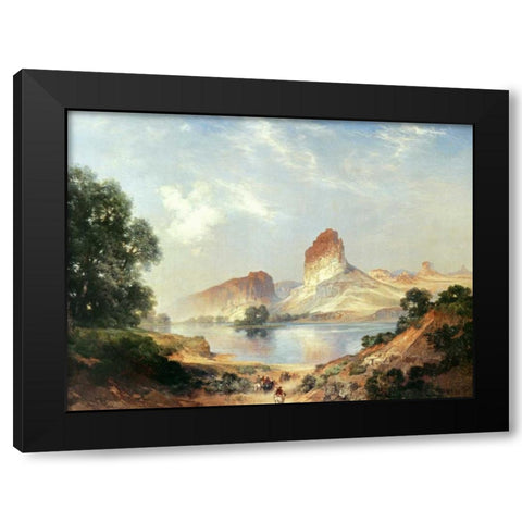 An Indian Paradise Black Modern Wood Framed Art Print with Double Matting by Moran, Thomas