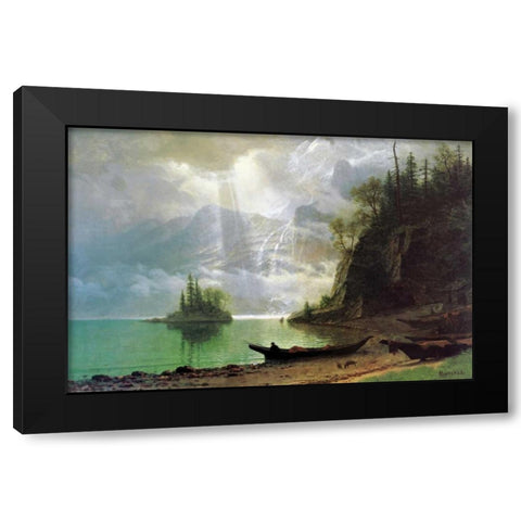 The Island Black Modern Wood Framed Art Print with Double Matting by Bierstadt, Albert