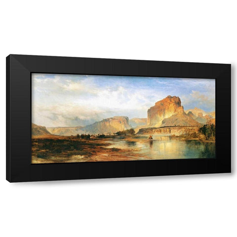 Cliffs of the Green River Black Modern Wood Framed Art Print by Moran, Thomas