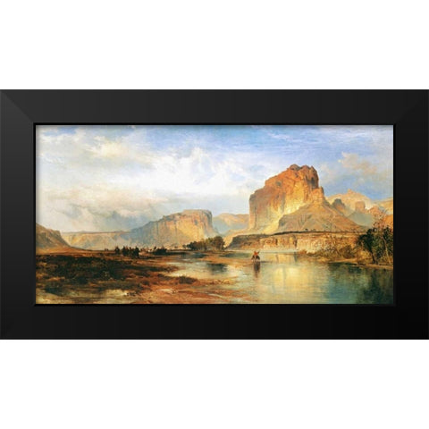 Cliffs of the Green River Black Modern Wood Framed Art Print by Moran, Thomas