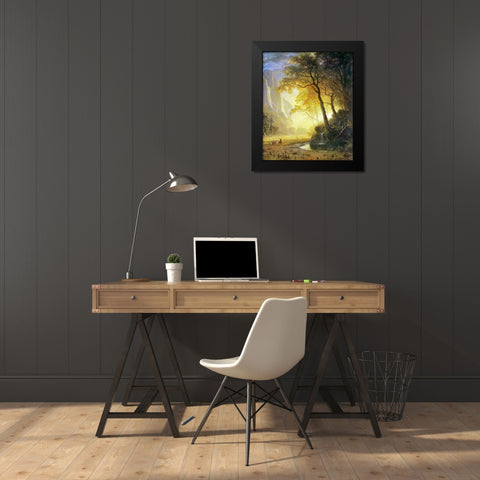 Hetch Hetchy Canyon Black Modern Wood Framed Art Print by Bierstadt, Albert