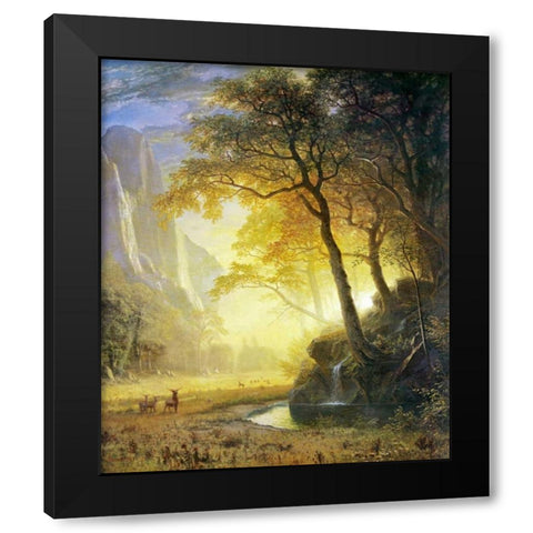 Hetch Hetchy Canyon Black Modern Wood Framed Art Print with Double Matting by Bierstadt, Albert