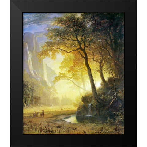 Hetch Hetchy Canyon Black Modern Wood Framed Art Print by Bierstadt, Albert
