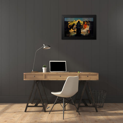 Shotgun Hospitality Black Modern Wood Framed Art Print by Remington, Frederic