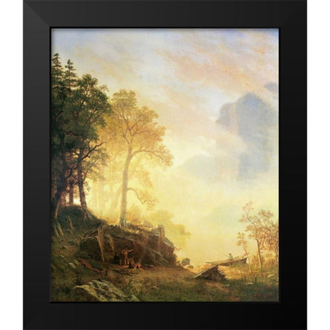 Merced River in Yosemite Black Modern Wood Framed Art Print by Bierstadt, Albert