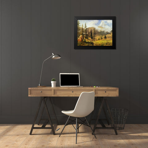 The Matterhorn Black Modern Wood Framed Art Print by Bierstadt, Albert