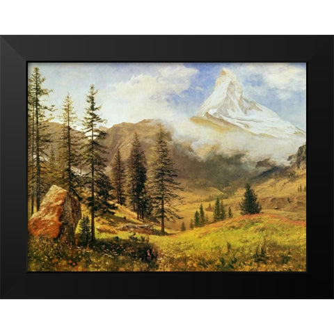 The Matterhorn Black Modern Wood Framed Art Print by Bierstadt, Albert