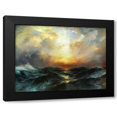 Seascape Black Modern Wood Framed Art Print by Moran, Thomas