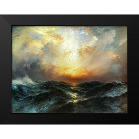 Seascape Black Modern Wood Framed Art Print by Moran, Thomas