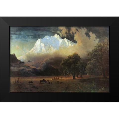Mount Adams, Washington Black Modern Wood Framed Art Print by Bierstadt, Albert