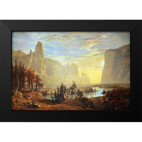 Yosemite Valley Black Modern Wood Framed Art Print by Bierstadt, Albert