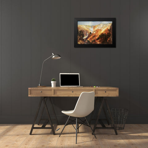The Grand Canyon Of The Yellowstone Black Modern Wood Framed Art Print by Moran, Thomas