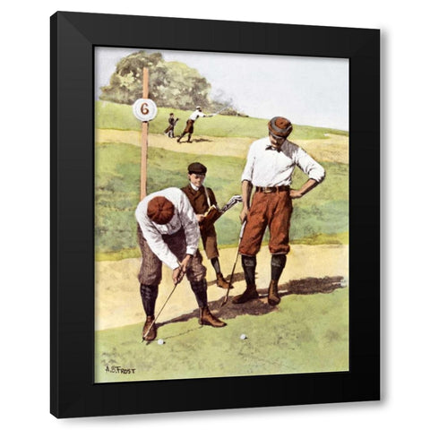 Stymied Black Modern Wood Framed Art Print by Frost, Arthur Burdett