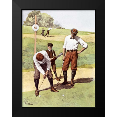 Stymied Black Modern Wood Framed Art Print by Frost, Arthur Burdett