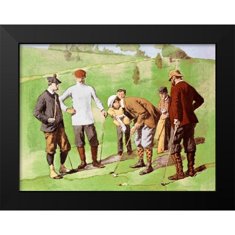 Leg Wrapping Black Modern Wood Framed Art Print by Frost, Arthur Burdett