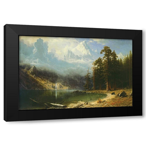 Mount Corcoran Black Modern Wood Framed Art Print with Double Matting by Bierstadt, Albert
