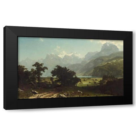 Lake Lucerne Black Modern Wood Framed Art Print with Double Matting by Bierstadt, Albert