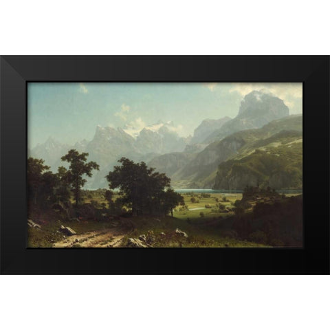 Lake Lucerne Black Modern Wood Framed Art Print by Bierstadt, Albert
