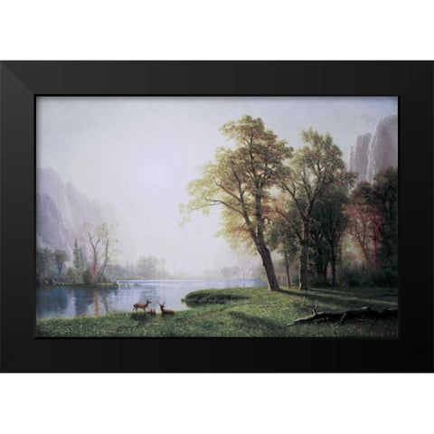 King River Canyon, California Black Modern Wood Framed Art Print by Bierstadt, Albert