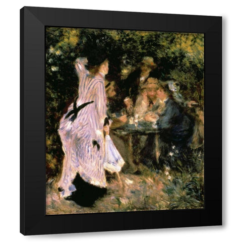 Au Jardin Du Moulin Black Modern Wood Framed Art Print with Double Matting by Renoir, Pierre-Auguste