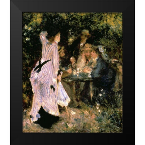 Au Jardin Du Moulin Black Modern Wood Framed Art Print by Renoir, Pierre-Auguste