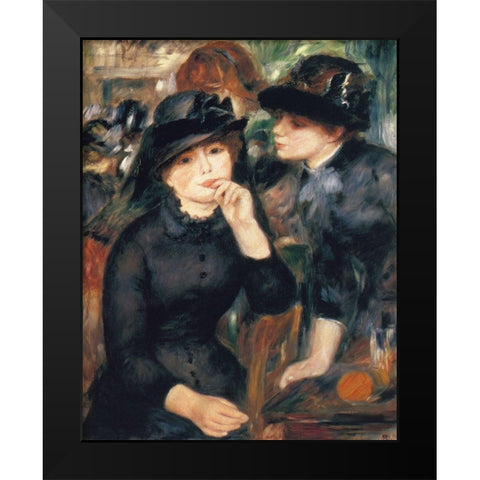 Girls In Black Black Modern Wood Framed Art Print by Renoir, Pierre-Auguste