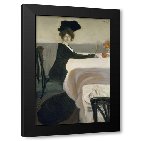 Le Souper Black Modern Wood Framed Art Print by Bakst, Leon