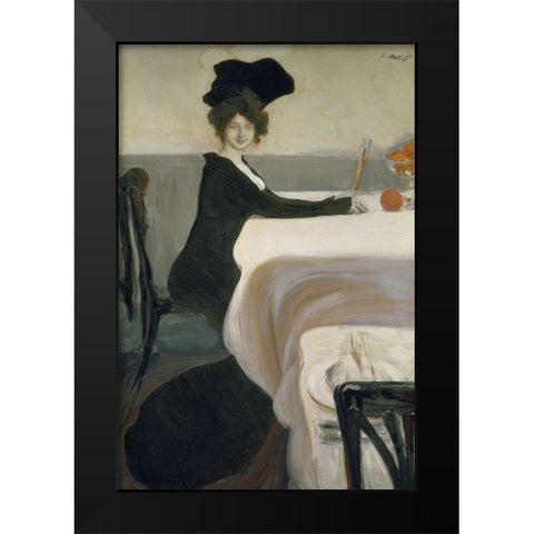 Le Souper Black Modern Wood Framed Art Print by Bakst, Leon