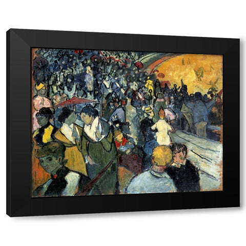 The Arena at Arles Black Modern Wood Framed Art Print with Double Matting by Van Gogh, Vincent