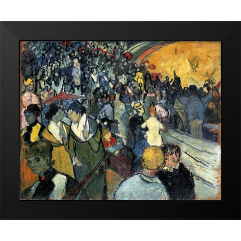 The Arena at Arles Black Modern Wood Framed Art Print by Van Gogh, Vincent