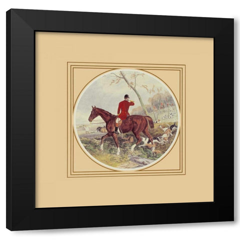 The Call Black Modern Wood Framed Art Print by Anonymous