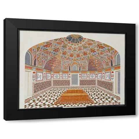 Interior of The Tomb of Etahmadowlah Black Modern Wood Framed Art Print by Agra School