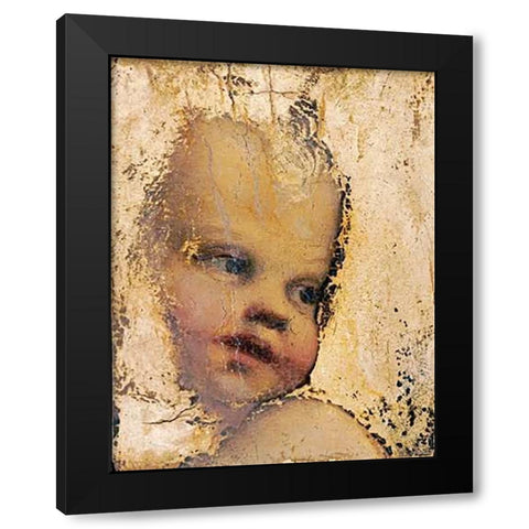 The Head of a Child - a Fragment Black Modern Wood Framed Art Print by Allegri, Antonio