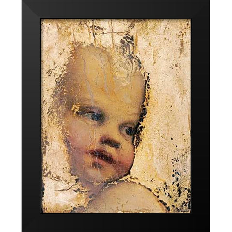The Head of a Child - a Fragment Black Modern Wood Framed Art Print by Allegri, Antonio