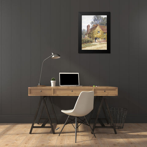 A Cottage at Denham, Buckinghamshire Black Modern Wood Framed Art Print by Allingham, Helen