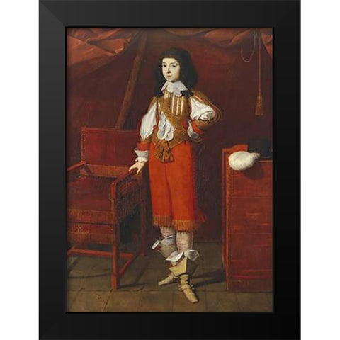 Portrait of a Young Man Wearing Red Black Modern Wood Framed Art Print by Bergamo Autour De, Ecole De