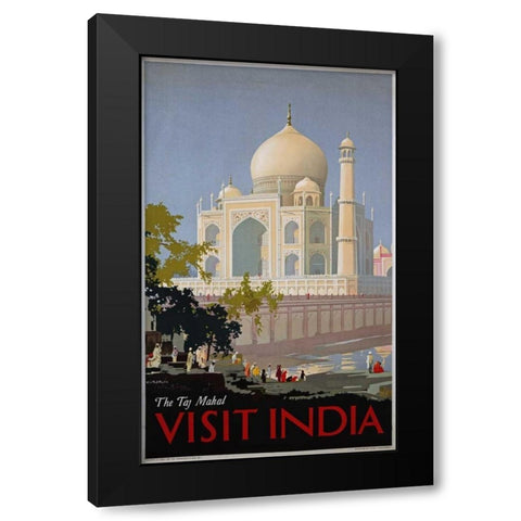 Visit India, The Taj Mahal Black Modern Wood Framed Art Print with Double Matting by Bagdatopoulus, William Spencer
