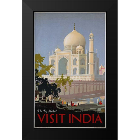 Visit India, The Taj Mahal Black Modern Wood Framed Art Print by Bagdatopoulus, William Spencer