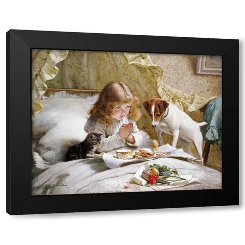 Suspense Black Modern Wood Framed Art Print by Barber, Charles Burton