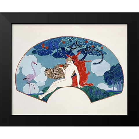 Eve Black Modern Wood Framed Art Print by Barbier, Georges
